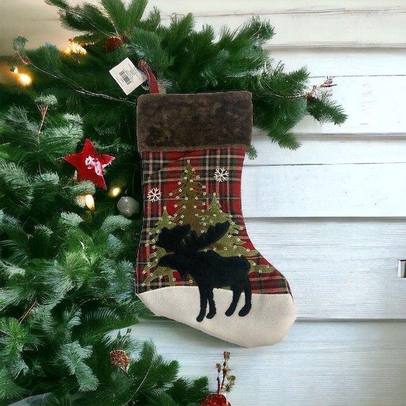 Hobby Lobby Holiday Hobby Lobby Christmas Stocking Red Plaid Moose